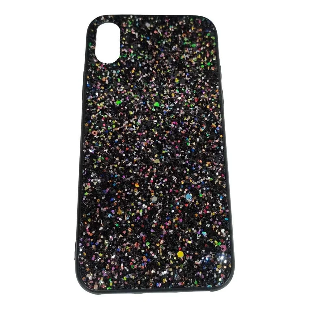 Védőtok Apple iPhone X/XS Sparkling Glitter TPU fekete