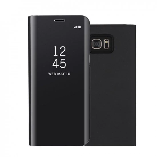 Védőtok Samsung Galaxy S8 Plus, Flip Cover, tükrös, fekete