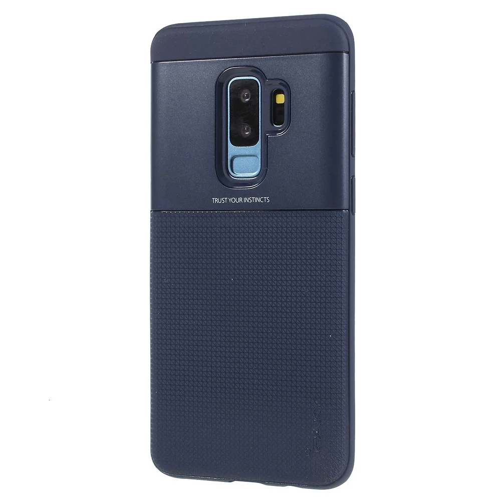 Védőtok Samsung Galaxy S9 Plus Ipaky Elegant Grid Design TPU Hybrid kék