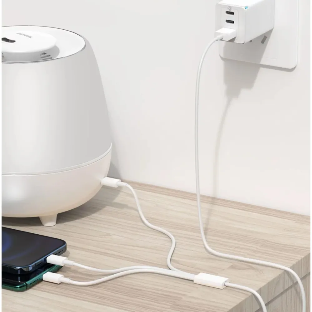 Vivimall SX - 21 3in1 USB kábel, USB - micro USB/USB-C/iPhone kompatibilis, 3A, 1.2m (fehér)