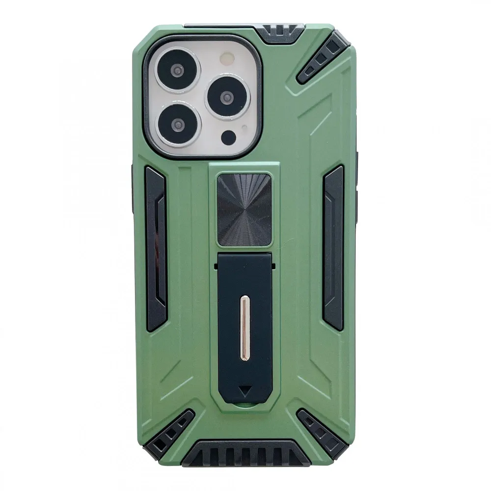 Vivimall védőtok Apple iPhone 13 Mini Defender Sergeant Brave kitámasztóval, zöld