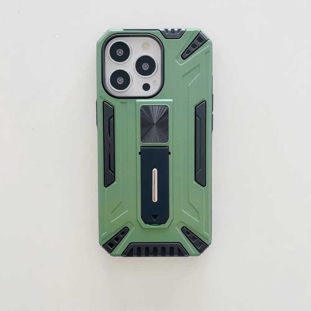 Vivimall védőtok Apple iPhone 13 Mini Defender Sergeant Brave kitámasztóval, zöld
