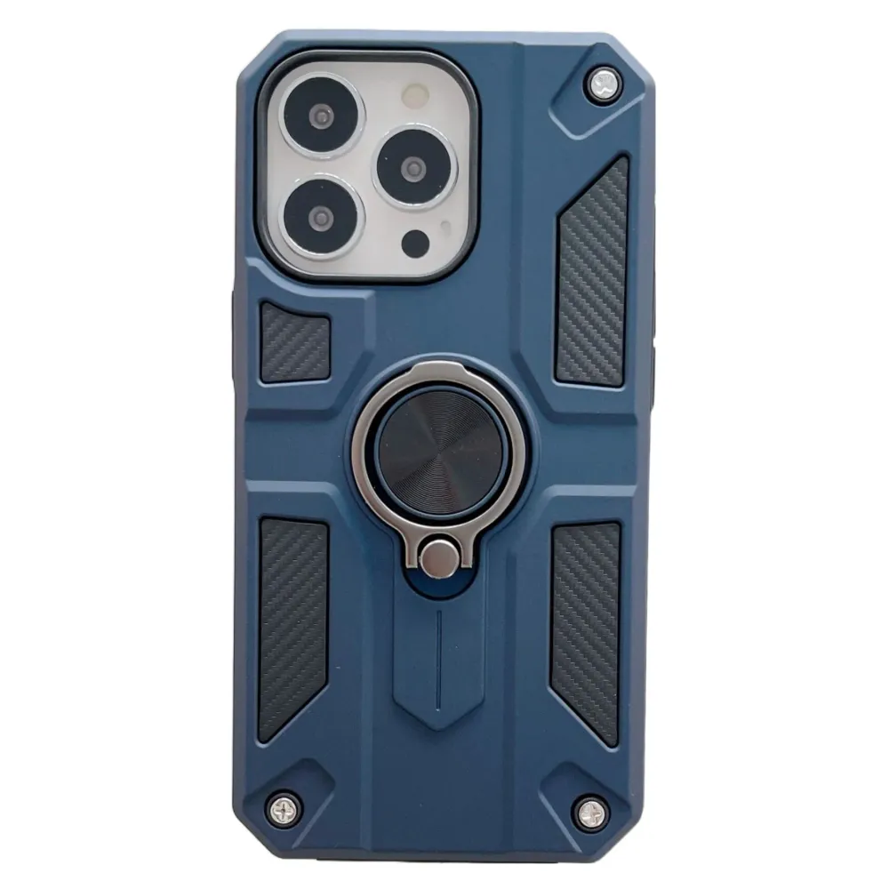 Vivimall védőtok Apple iPhone 13 Mini Defender Model 5-tel kompatibilis, gyűrűtartóval, kék