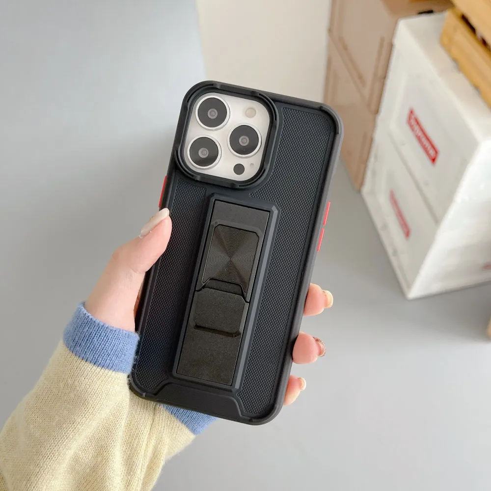 Vivimall védőtok Apple iPhone 13 Mini Defender Model 5-höz, állvánnyal, fekete