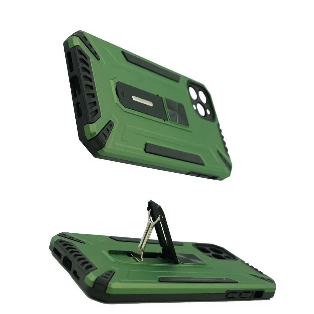 Vivimall védőtok Apple iPhone 12 Mini Defender Model 4 állvánnyal, világoszöld