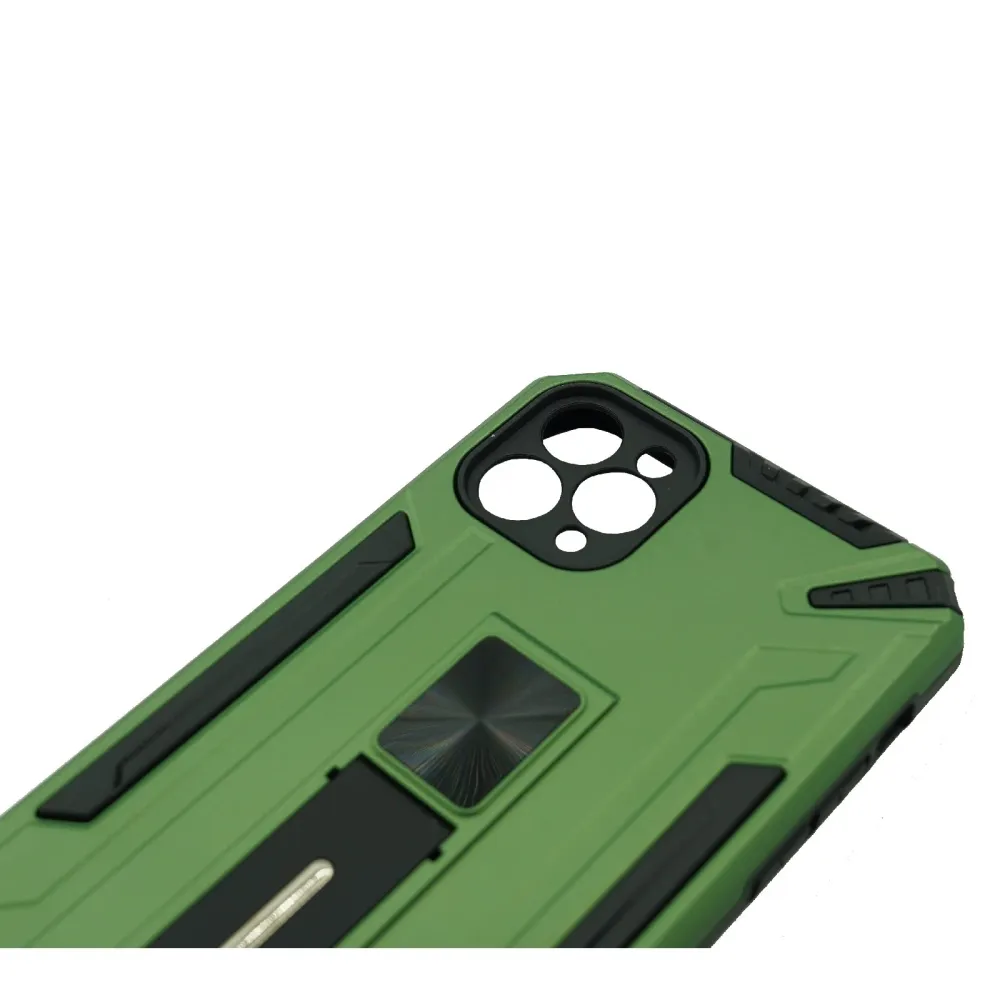 Vivimall védőtok Apple iPhone 12 Mini Defender Model 4 készülékhez állvánnyal, világoszöld