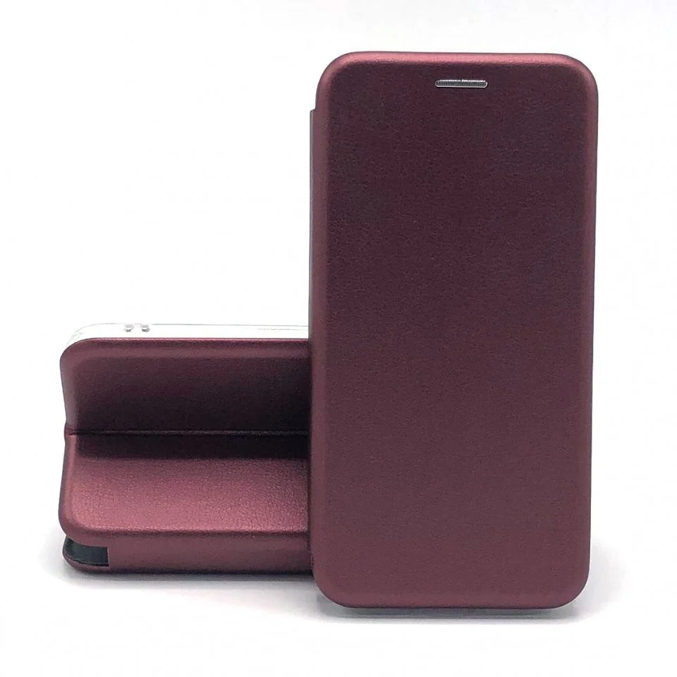Vivimall védőtok Apple iPhone 12 Mini kompatibilis, mágneses könyvtok, bordó