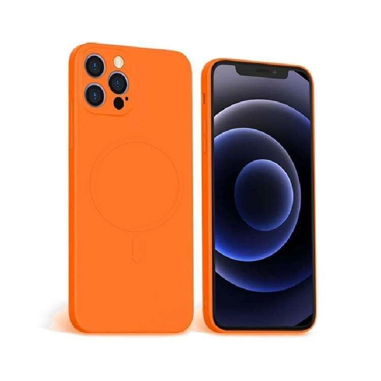 Vivimall védőtok Apple iPhone 12 Mini Mag Safe Silicone, narancssárga színben