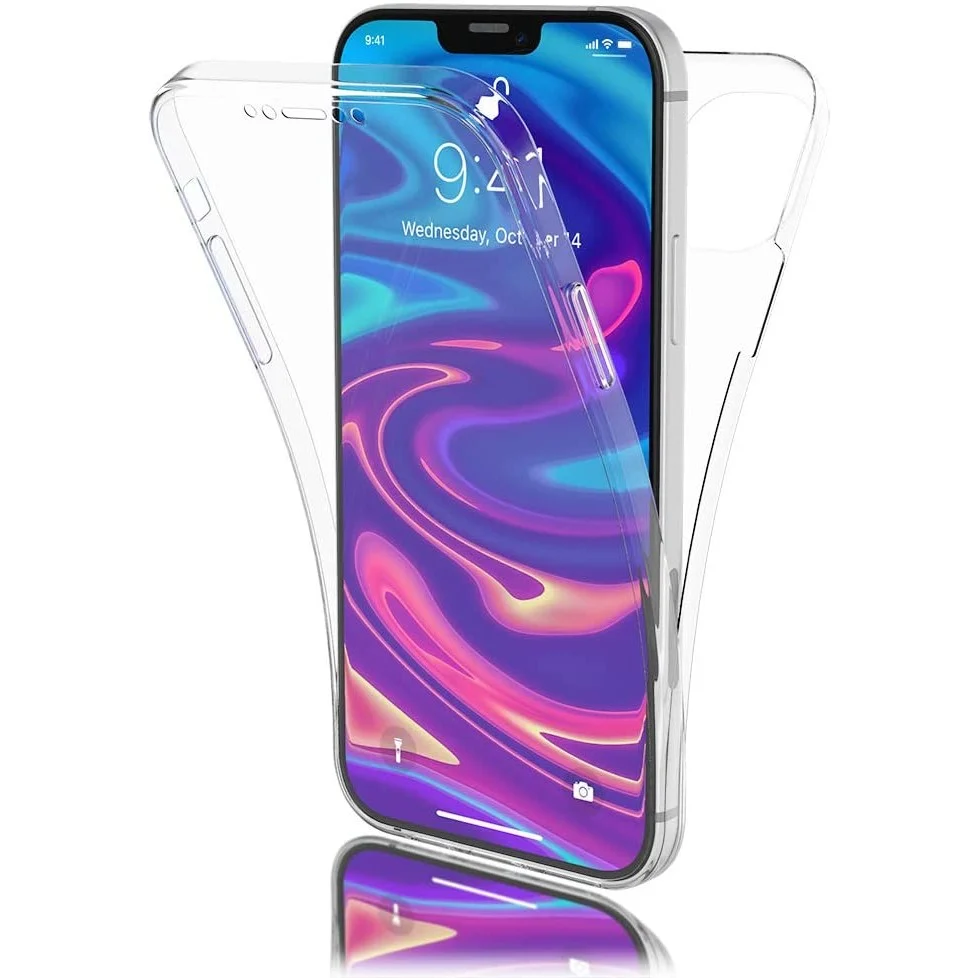 Vivimall® védőtok Apple iPhone 8 Plus készülékhez, teljes TPU 360 V2, átlátszó