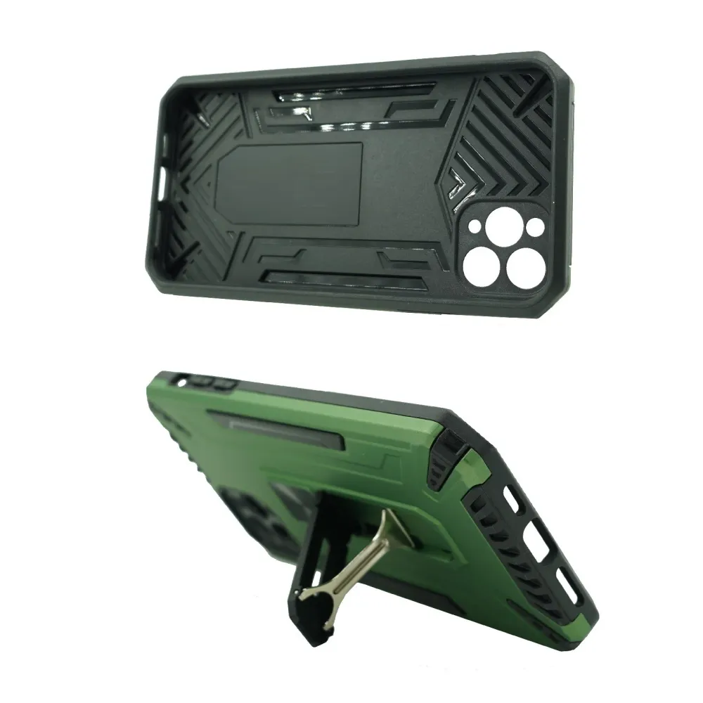 Vivimall védőtok Apple iPhone 12 Pro Defender Sergeant Brave, támasztékkal, világoszöld