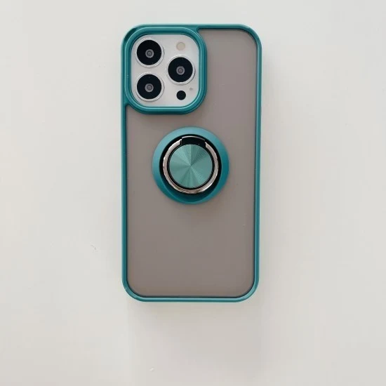 Vivimall védőtok Apple iPhone 13 Pro Max telefonhoz, Defender gyűrűs rögzítéssel, zöld