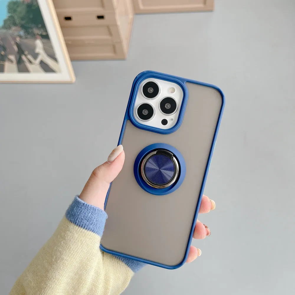 Vivimall védőtok Apple iPhone 13 Pro Max telefonhoz, Defender gyűrűvel, kék