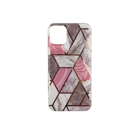 Vivimall védőtok Apple iPhone 12 Pro Max kompatibilis, puha IMD TPU, márvány geometrikus, fehér