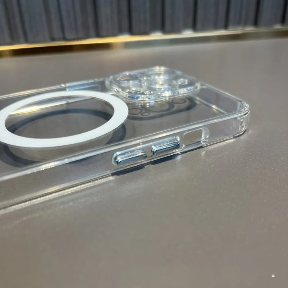 Vivimall védőtok iPhone 13 Pro Mag Safe készülékhez, 2 az 1-ben töltés és mágnes, szilikon, átlátszó