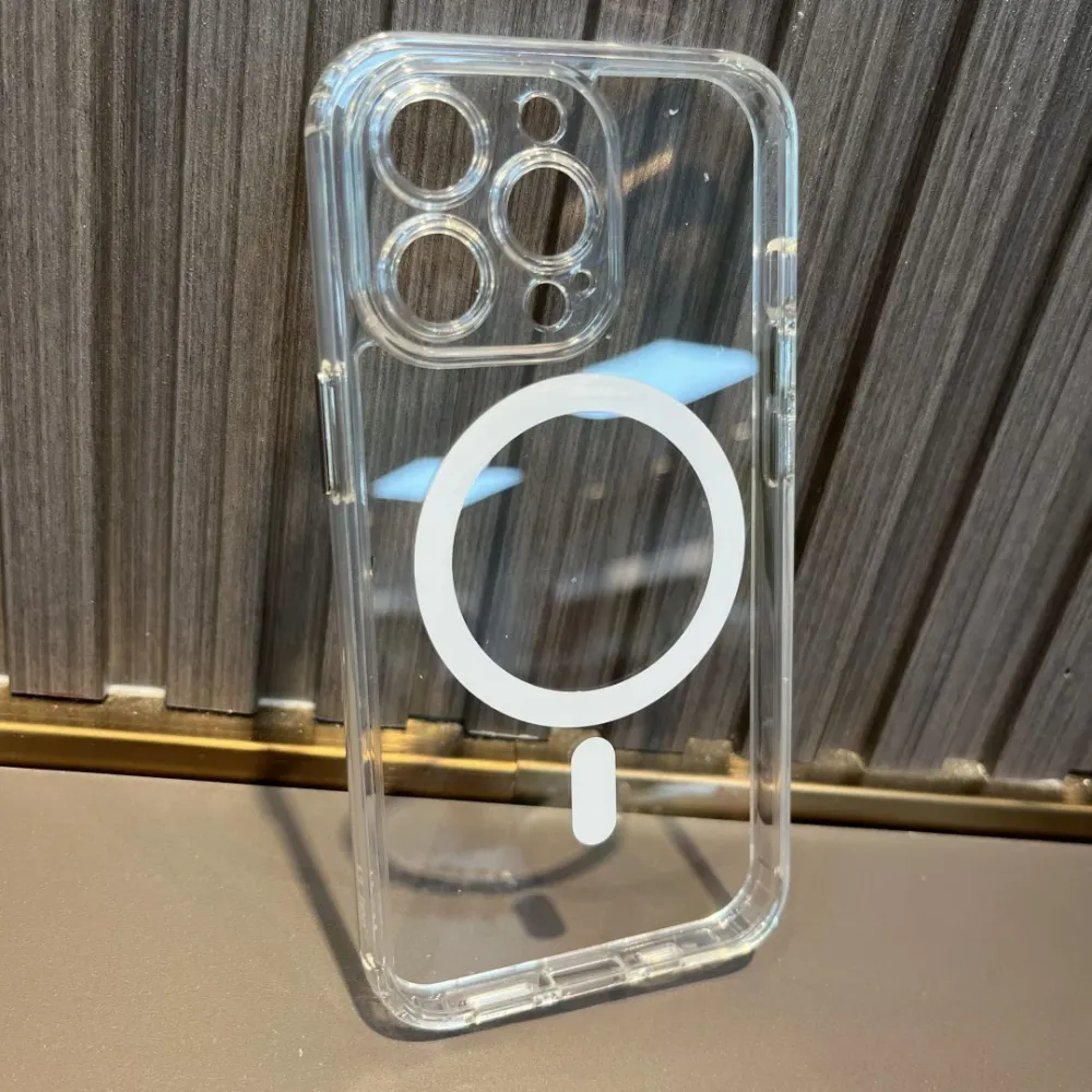 Vivimall védőtok iPhone 13 Pro Mag Safe készülékhez, 2 az 1-ben töltés és mágnes, szilikon, átlátszó