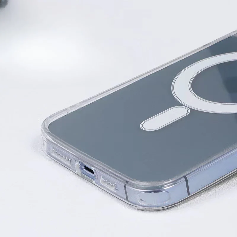 Vivimall védőtok iPhone 13 Pro Mag Safe-hez, 2 az 1-ben töltés és mágnes, szilikon, átlátszó