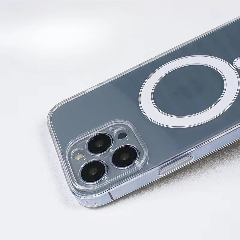 Vivimall védőtok iPhone 13 Pro Mag Safe-hez, 2 az 1-ben töltés és mágnes, szilikon, átlátszó