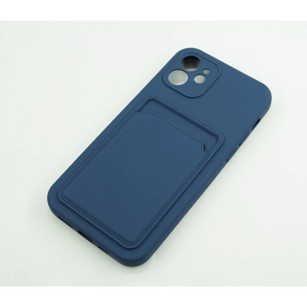 Vivimall védőtok kártyatartóval Apple iPhone 12 Mini, sötétkék