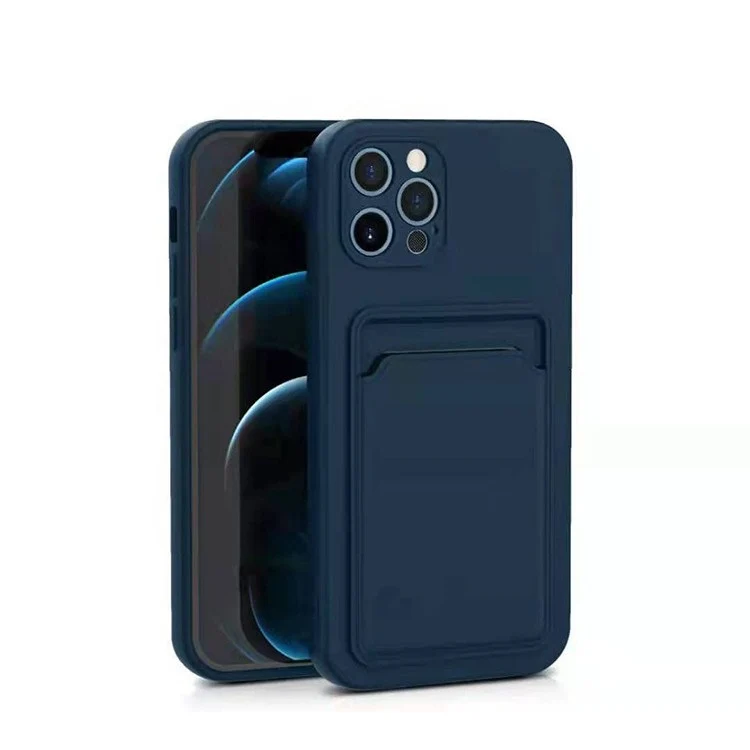 Vivimall védőtok kártyatartóval Apple iPhone 12 Pro kompatibilis, sötétkék