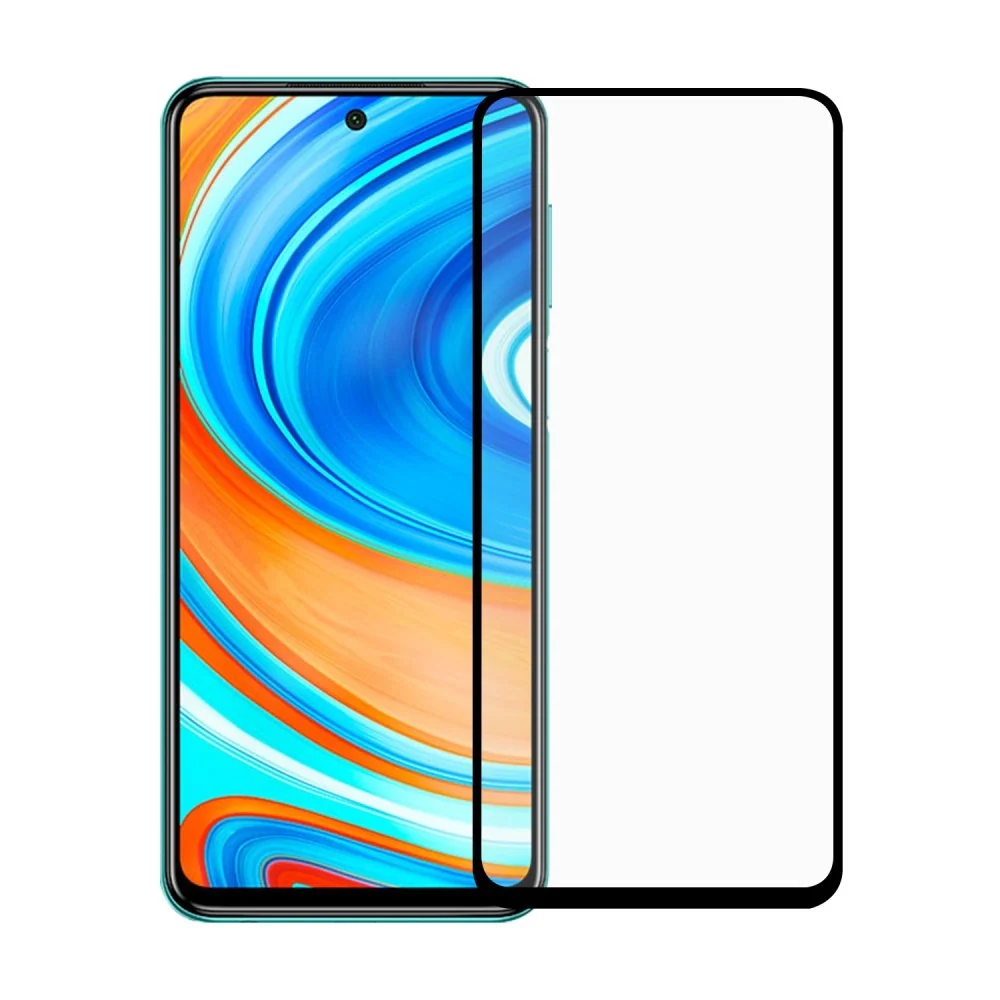 Vivimall® üvegfólia Xiaomi Redmi Note 9 Pro 111D-vel kompatibilis, fekete