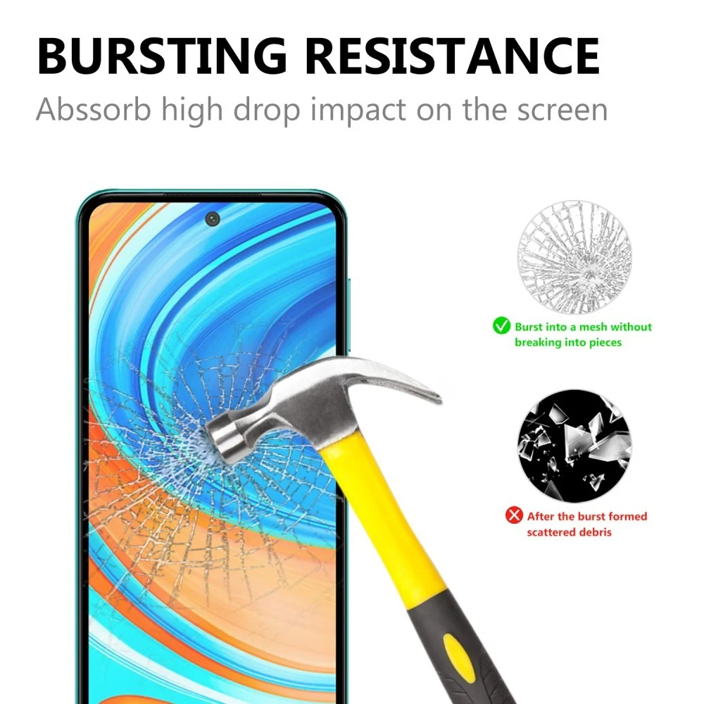 Vivimall® üvegfólia Xiaomi Redmi Note 9 Pro 111D-vel kompatibilis, fekete