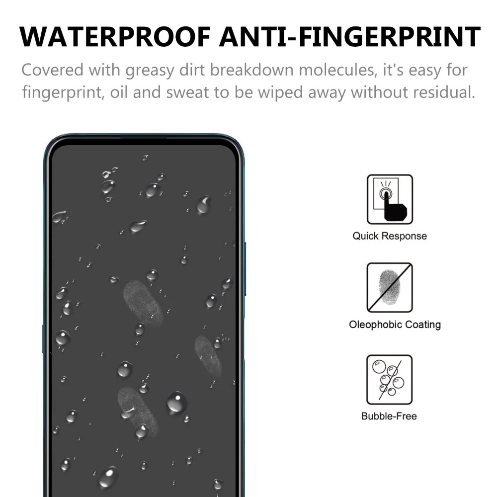Vivimall® üvegfólia Xiaomi Redmi Note 9 Pro 111D-vel kompatibilis, fekete
