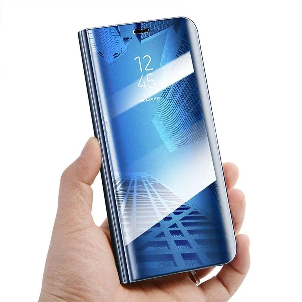 Xiaomi Redmi Note 9 Pro Flip Cover tükrös tok, kék