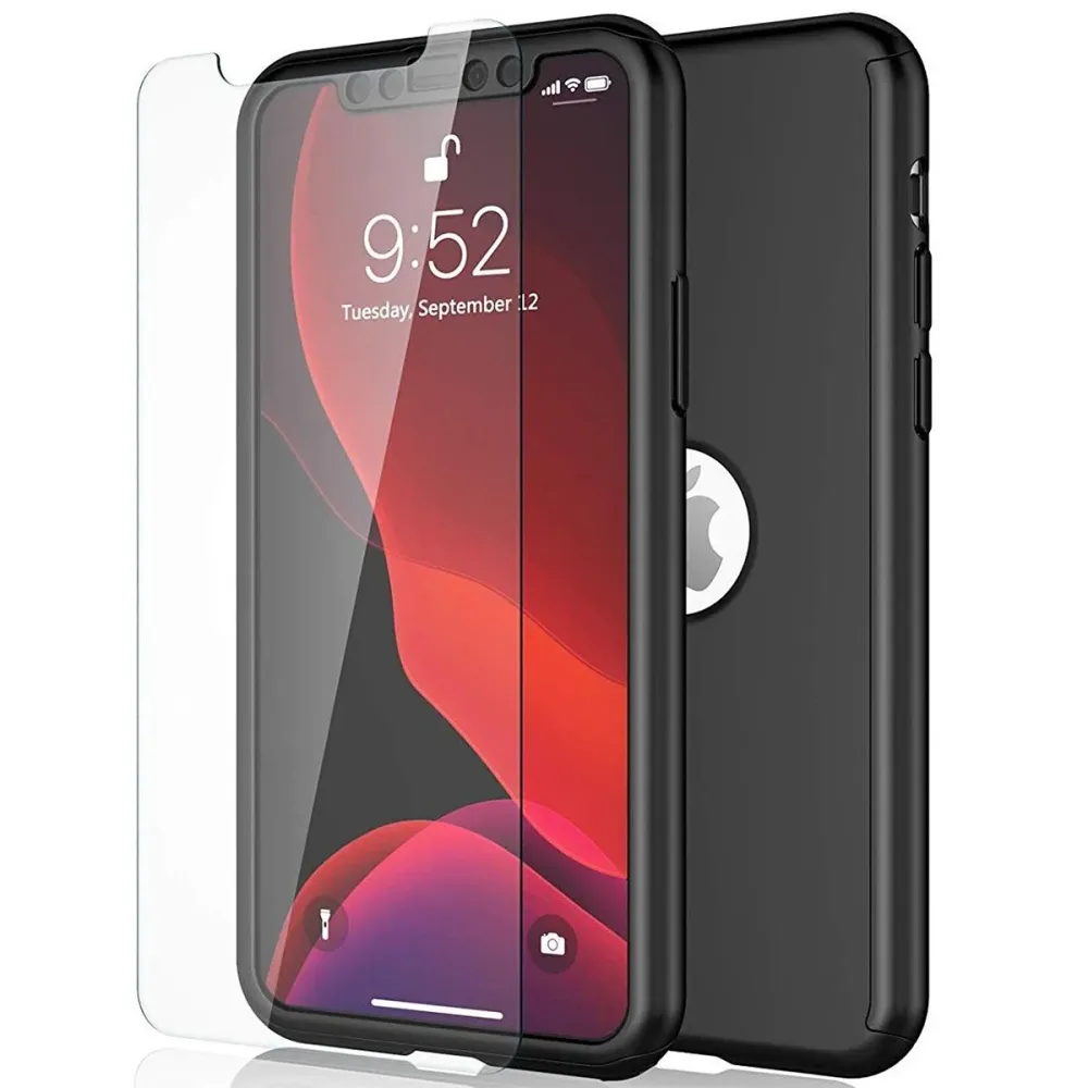 Xiaomi Redmi Note 9 Pro Full Cover 360 tok, fekete + védőfólia