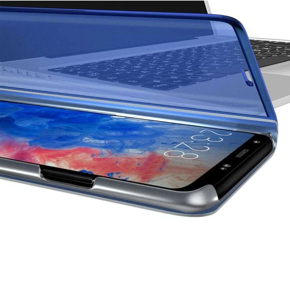 Xiaomi Redmi Note 9 tükrös flip tok, kék
