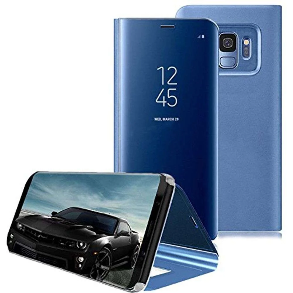 Xiaomi Redmi Note 9 tükrös flip tok, kék