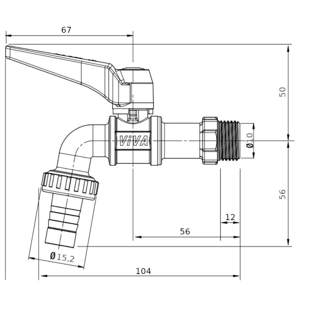 EFFEBI KERTICSAP GOLYÓS VIVA 1/2" (1730B404)