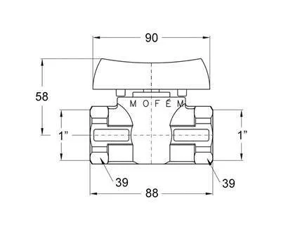 Mofém Flexum golyóscsap 1" BB (113-0069-10)