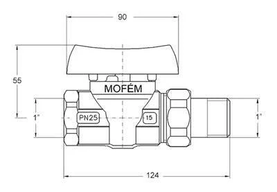 Mofém Flexum golyóscsap 1" KB hollanderes gázhoz (113-0070-10)