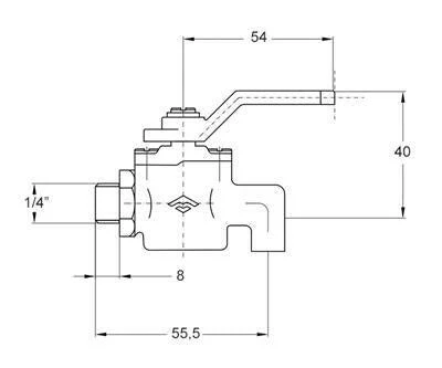 Mofém golyós ürítőcsap 1/4" könyök 113-0045-00