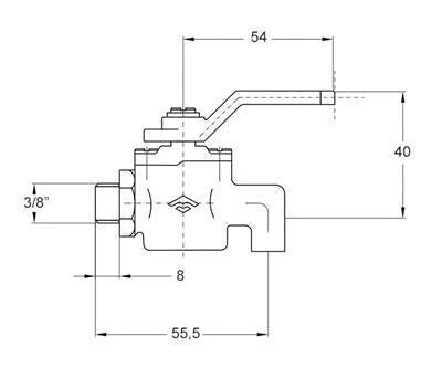 Mofém golyós ürítőcsap 3/8" könyök 113-0046-00