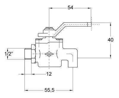 Mofém golyós ürítőcsap 1/2" könyök 113-0047-00