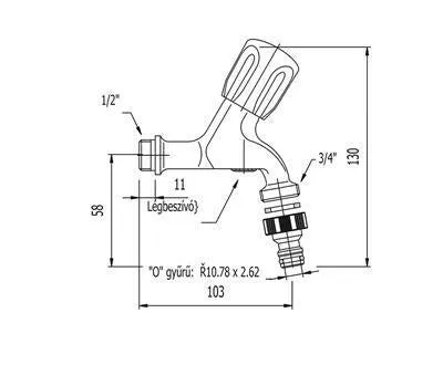 Mofém kerticsap légbeszívóval 1/2" 162-0007-00