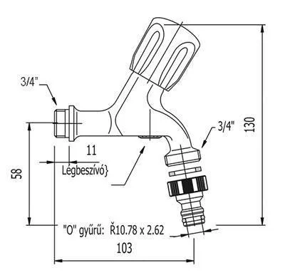 Mofém kerticsap légbeszívóval 3/4" 162-0008-00
