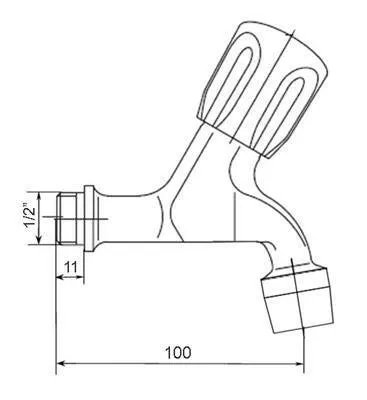 Mofém kifolyócsap 1/2" perlátoros 162-0005-00