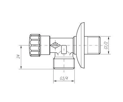 Mofém mosógéptöltő 1/2 "-3/4 " 163-0014-00