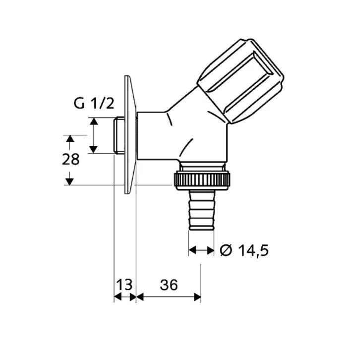 SCHELL Kifolyócsap 1/2"-os rövid tömlő (033860699)