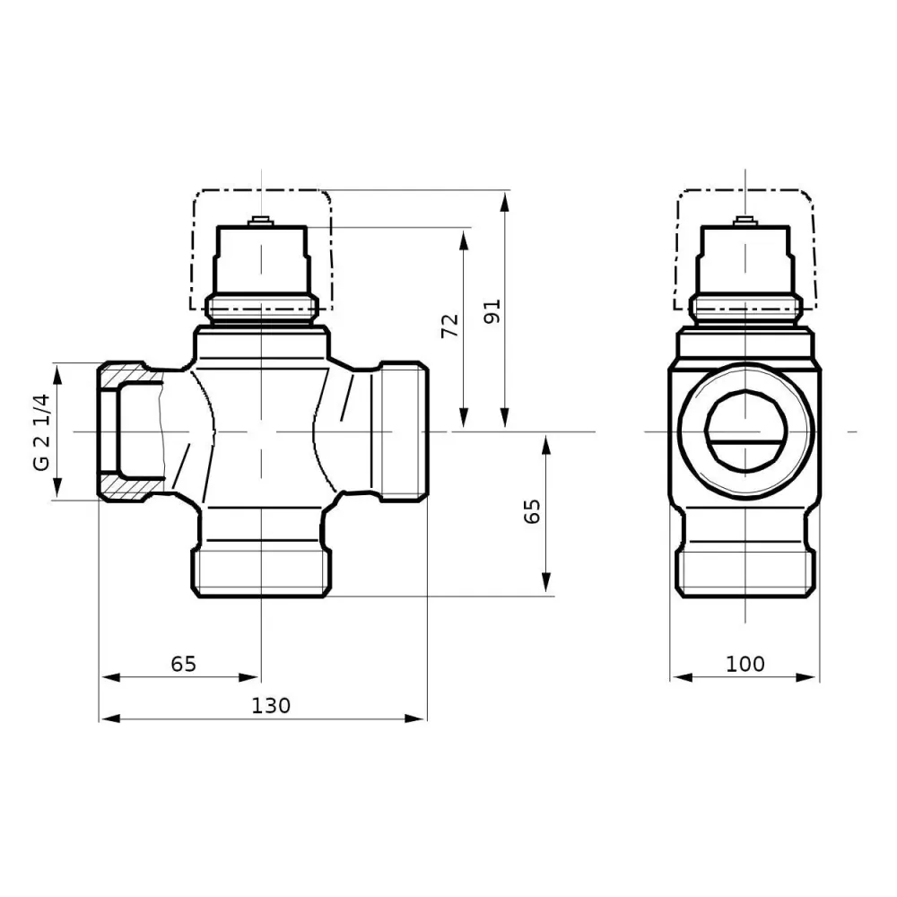 Siemens VXP45.40-25 kétutú szelep PN16, DN 40, külső menet, kvs = 25