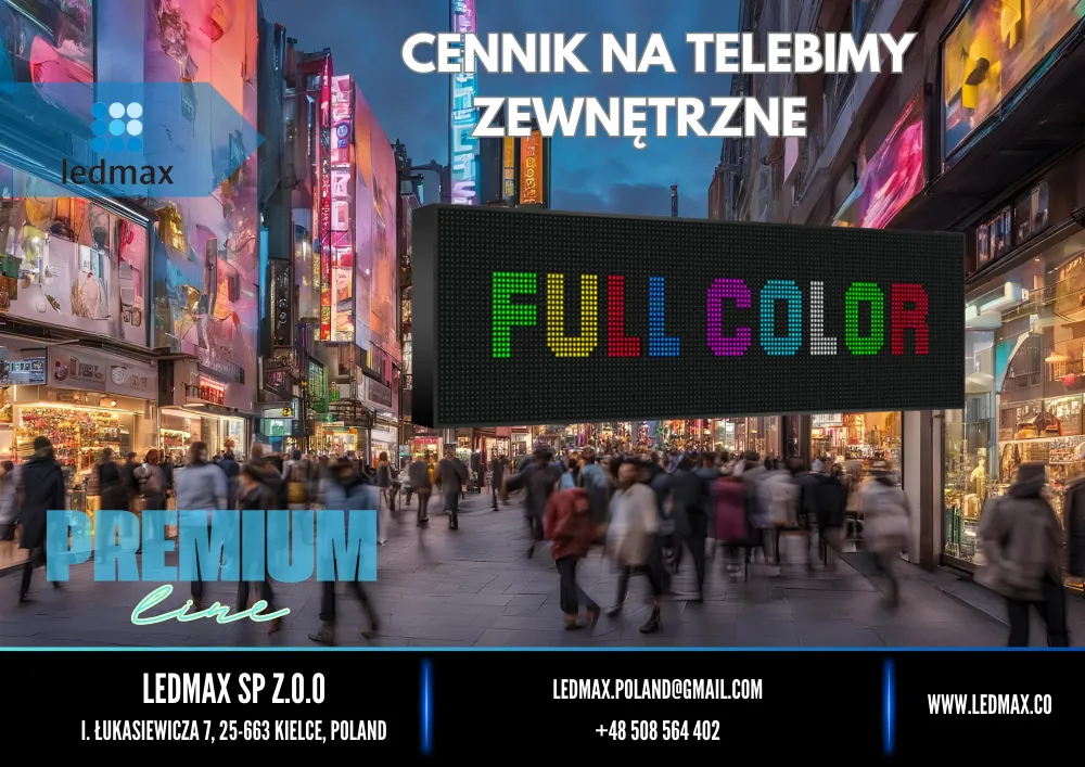 Prémium kültéri LED reklámképernyő, magasság 80 cm