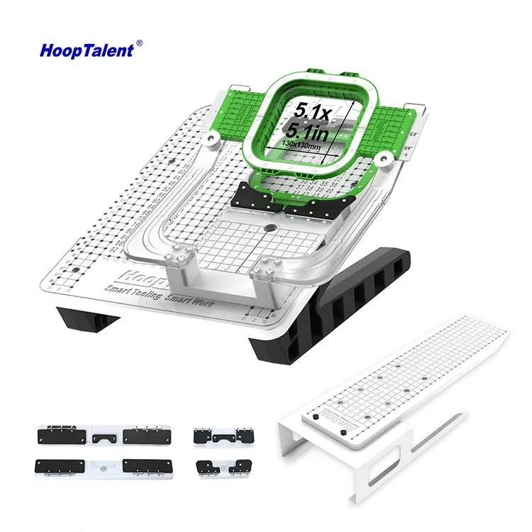 HoopTalent hímzőkeret állomás készlet 5.1″ × 5.1″ (130 × 130 mm) mágneses kerettel Janome hímzőgépekhez