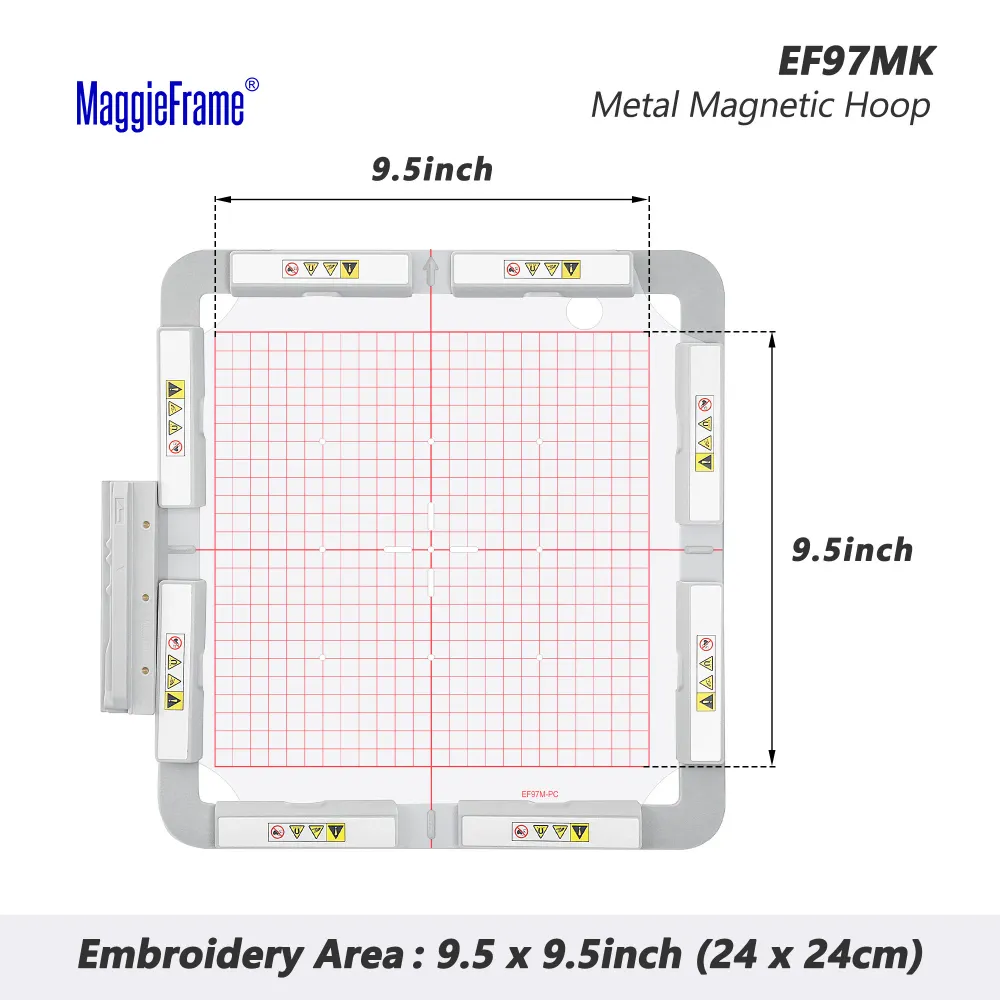 MaggieFrame mágneses hímzőkeret (9.5″ × 9.5″ – EF97MK) Brother és Babylock hímzőgépekhez