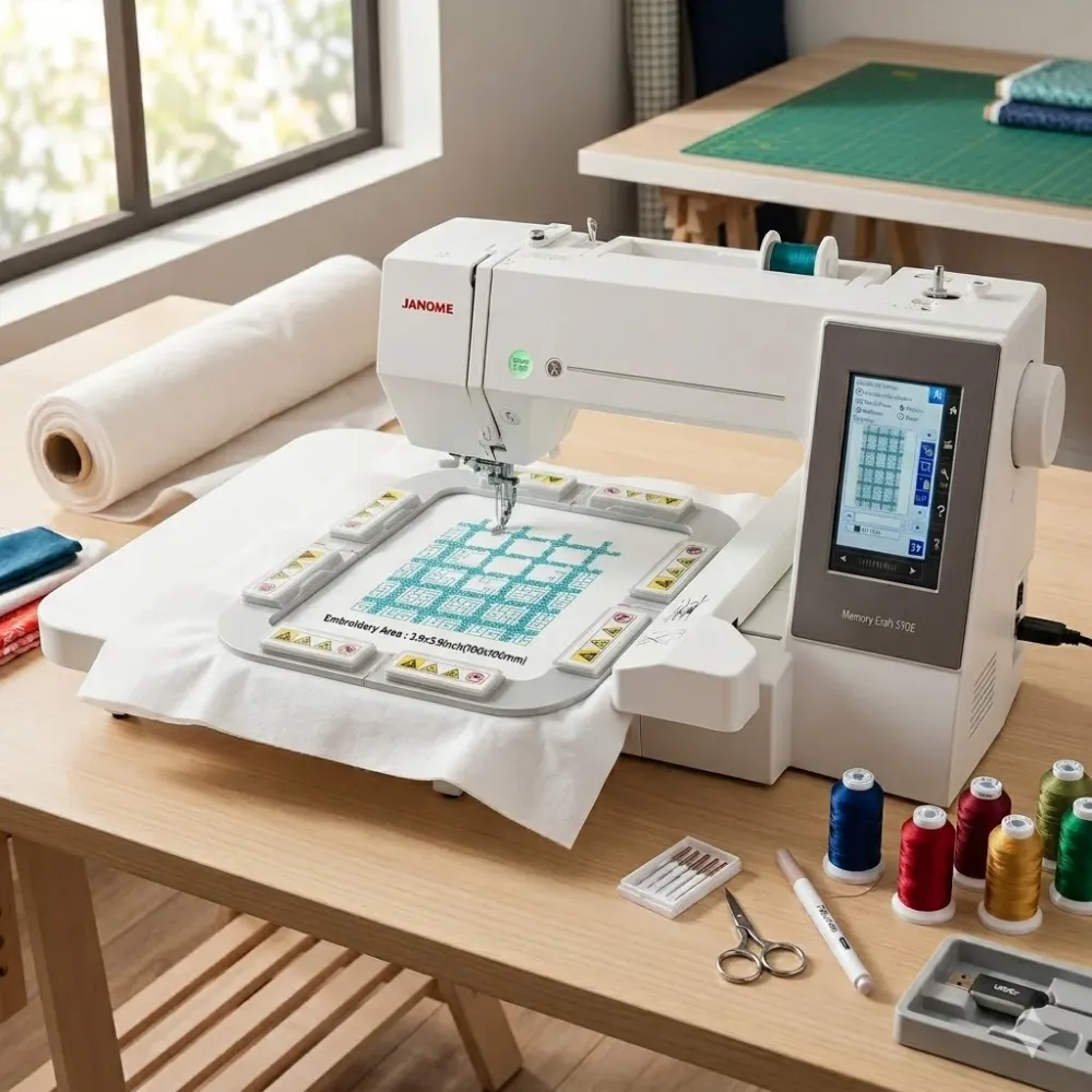 MaggieFrame mágneses hímzőkeret Janome MC 500E / 400E / 550E és Elna Expressive 830 / 830L gépekhez