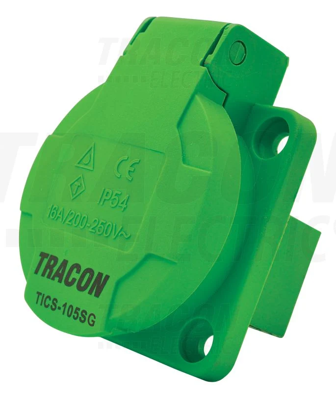 Tracon Beépíthető Földelt csatlakozóaljzat 16A, 250V, 2P+E, IP44 TICS-105SG