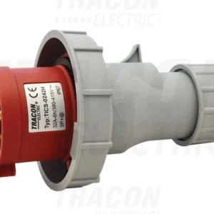 Tracon Ipari csatlakozódugó 32A, 400V, 3P+E, 6h, IP67 TICS-0242H