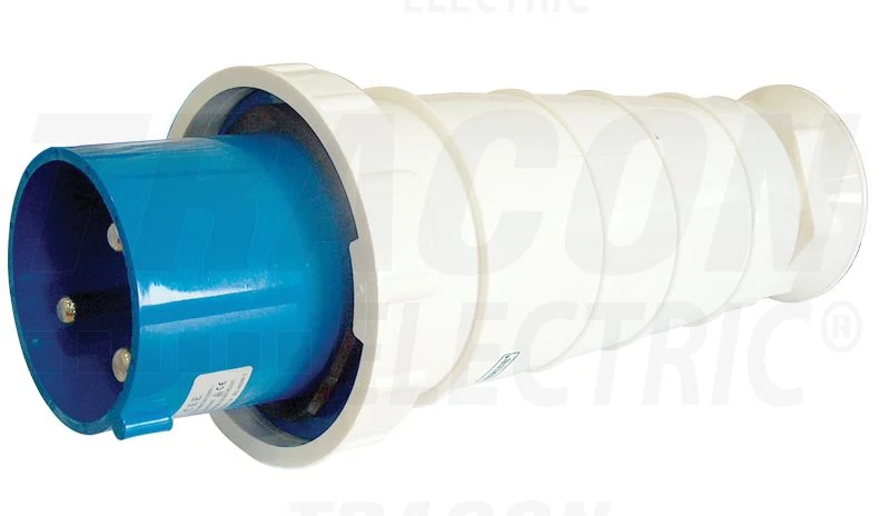 Tracon Ipari csatlakozódugó 63A, 250V, 2P+E, 6h, IP67 TICS-033