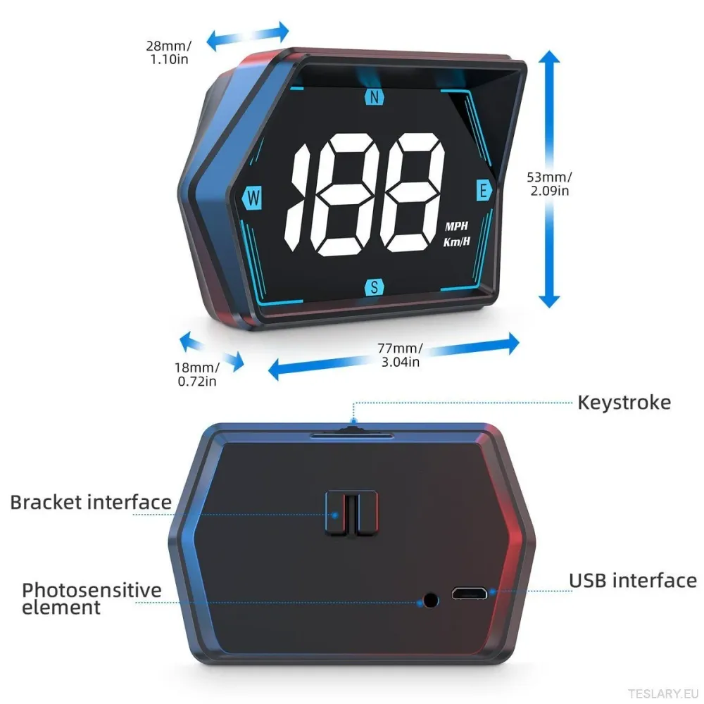 SmartDrive 2024: Advanced Car HUD GPS -vel és biztonsági riasztásokkal